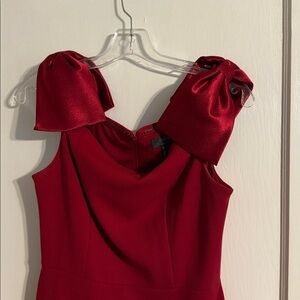 Adrianna Papell Bow shoulder  Red Dress